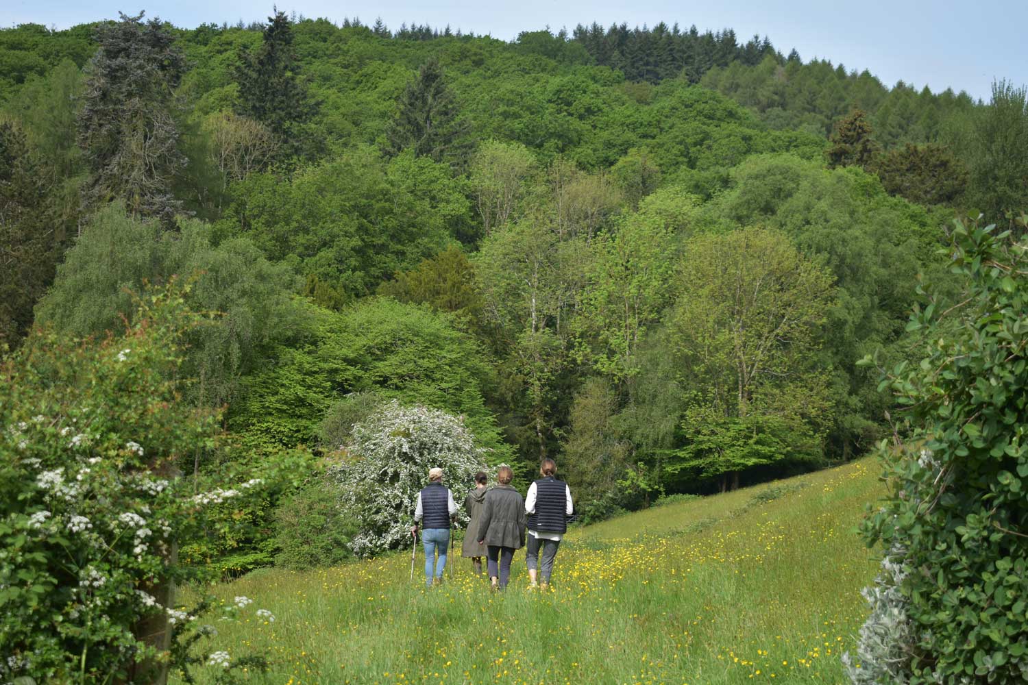 People on a walking holiday staying at The Salway Lodge Historic Accommodation near Ludlow