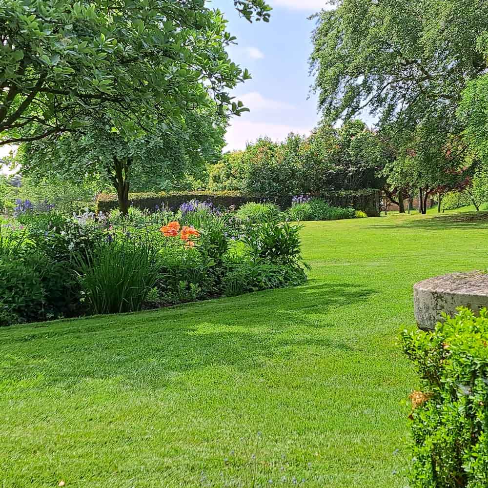 Beautiful garden at historic Salwey Lodge with walking itineraries from the front door