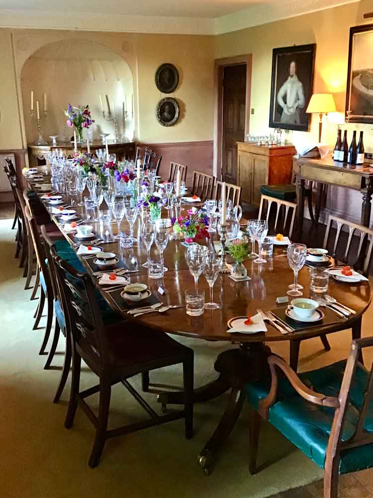 The dining room at historic Salwey Lodge near Ludlow